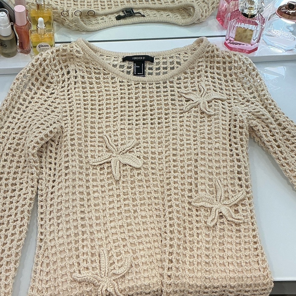 Knit beach dress with Starfish Design